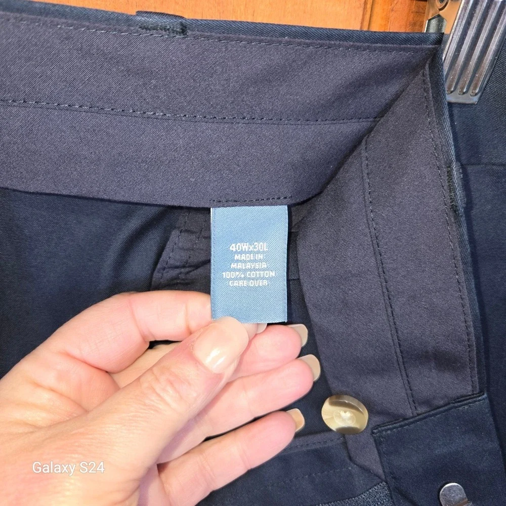 Jos A Bank Mens Dark Navy Stays Cool Dress Pants Size‎ 40x30 Pleated